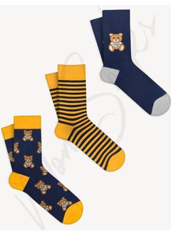 Mono Socks 3-Piece Toy Teddy Bear Teddy Bear Patterned Socks  - Image 1