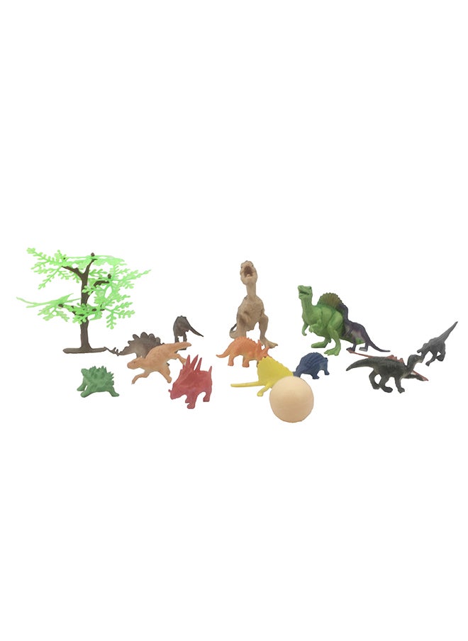 Galaxy Toys - Galaxy Dinosaur Toy Set - Realistic Dinosaur Figurines with Tree & Ball | Green, Red, Yellow, Blue & Brown Dinosaurs | Durable Plastic for Educational Prehistoric Play - Image 1