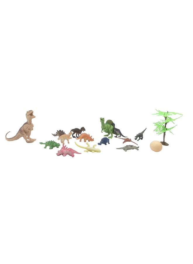 Galaxy Toys - Galaxy Dinosaur Toy Set - Realistic Dinosaur Figurines with Tree & Ball | Green, Red, Yellow, Blue & Brown Dinosaurs | Durable Plastic for Educational Prehistoric Play - Image 1