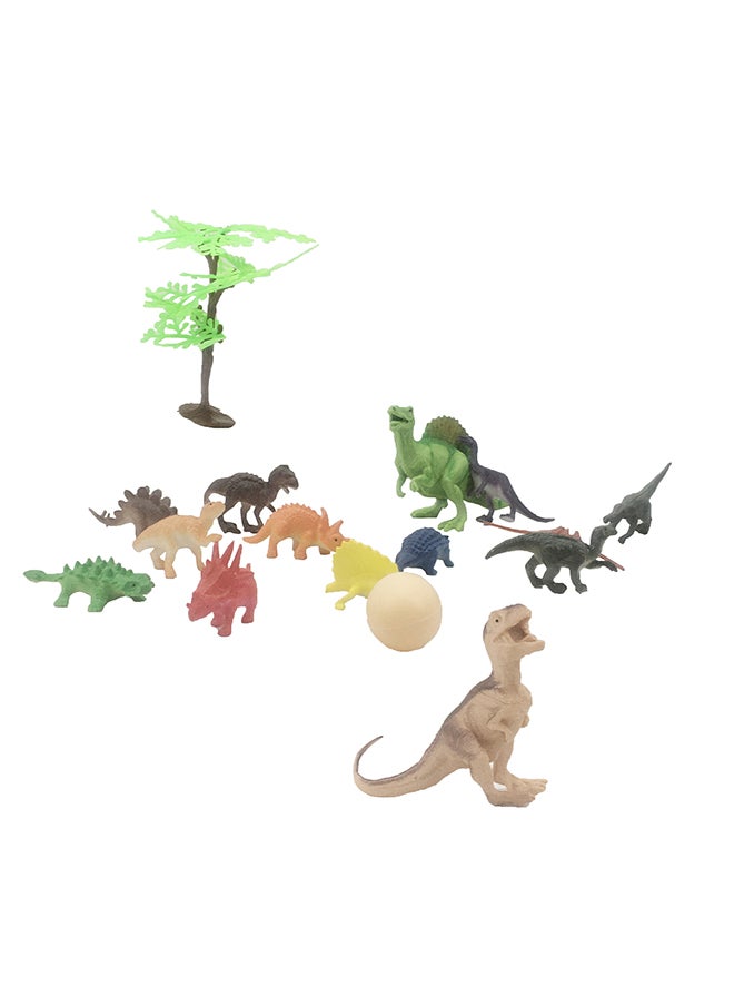 Galaxy Toys - Galaxy Dinosaur Toy Set - Realistic Dinosaur Figurines with Tree & Ball | Green, Red, Yellow, Blue & Brown Dinosaurs | Durable Plastic for Educational Prehistoric Play - Image 1