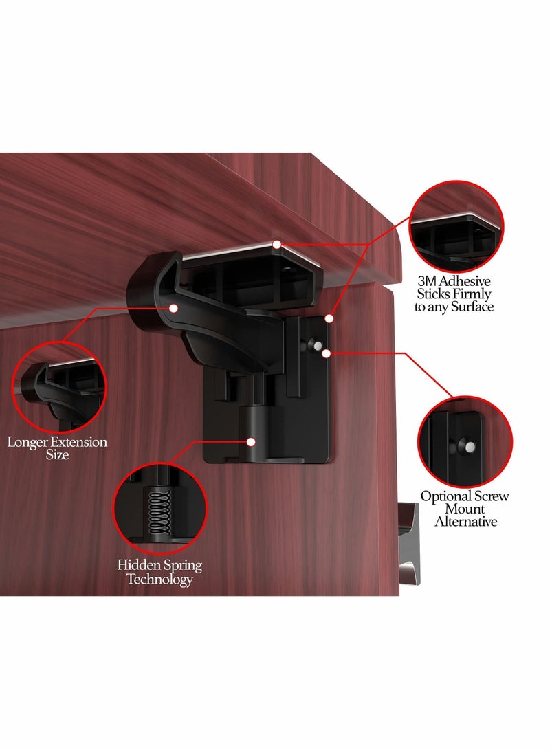 Y&D Invisible Baby Proofing Cabinet Latch Locks with Strong 3M Adhesive, No Drilling or Tools Required for Installation, Works Most Cabinets and Drawers, 10pcs - Image 2