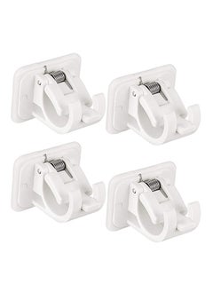 Y&D 8 Pieces Self Adhesive Curtain Rod Bracket Drapery Hook Holders Fixing Holder Pole Wall Brackets Towel Hooks for Home Bathroom and Hotel Use  - Image 1