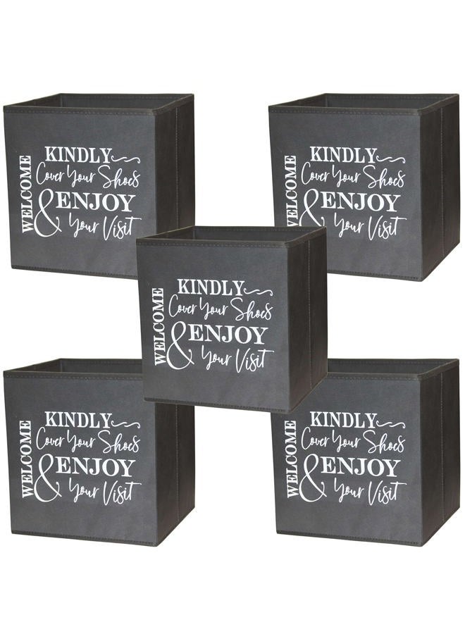 Life Charge Shoe Covers Box - Real Estate Agent Supplies Asking Guests to Please Cover Shoes - Disposable Shoe Bootie Holder For Realtor Listings & Open Houses - Indoor Use | 5 Pack Grey & White - Image 3