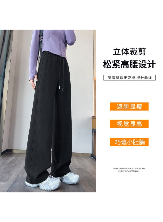 Hstyle Slim Fit Banana Wide Leg Pants Women 2025 Spring Versatile Slimming High-drape Optional Extra-long Casual Floor-length Trousers - Image 5