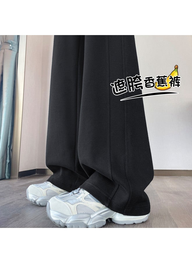 Hstyle Slim Fit Banana Wide Leg Pants Women 2025 Spring Versatile Slimming High-drape Optional Extra-long Casual Floor-length Trousers - Image 2