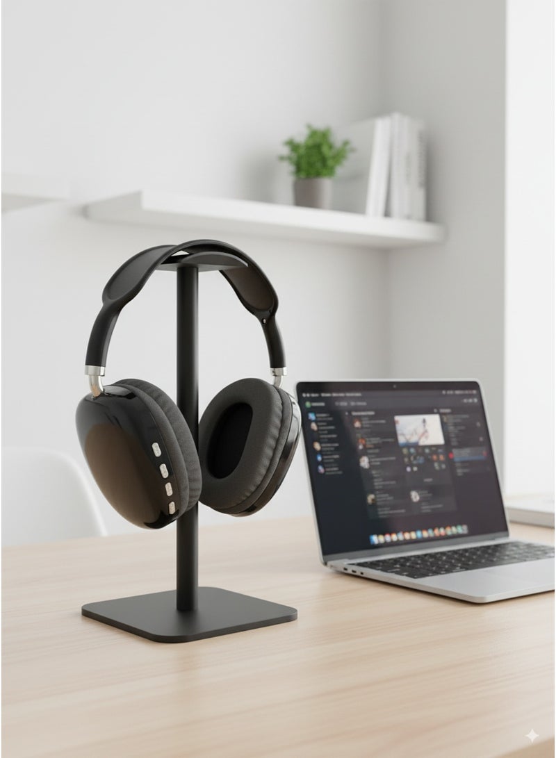 p9 Wireless Bluetooth Headphone - Over Ear Stereo Music Headset with Memory Card Support, Gaming Headphones with Built-in Microphone for Laptop, Mobile Phone, PC - Black - Image 2