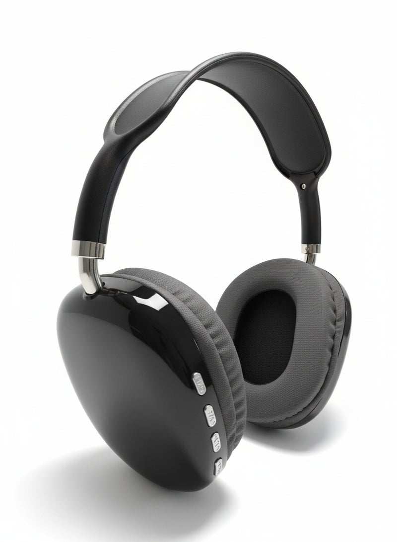 p9 Wireless Bluetooth Headphone - Over Ear Stereo Music Headset with Memory Card Support, Gaming Headphones with Built-in Microphone for Laptop, Mobile Phone, PC - Black - Image 1