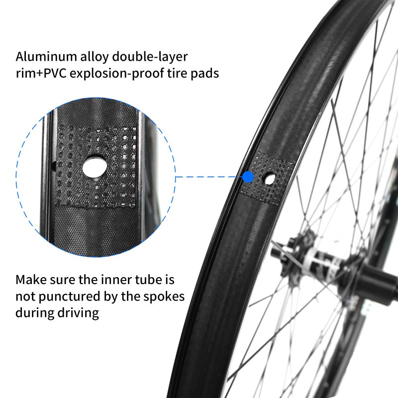 ZTZ 27.5"/29" مجموعة عجلات دراجة جبلية بمحور ثنائي، جنط من سبائك الألمنيوم 32H، عجلات دراجة، أمامية 15 * 110 مم وخلفية 12 * 148 مم، مجموعة عجلات MTB بفرامل قرصية، تناسب كاسيت 8-12 سرعات (العجلة الأمامية فقط، 29 بوصة) - Image 5