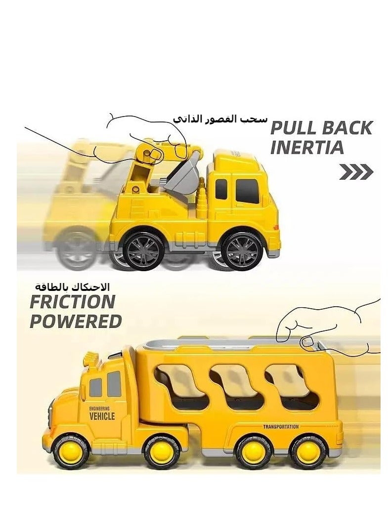 بيبي لاند 5 في 1 للاطفال الصغار من اكسيسين سيارة تعمل بالاحتكاك مع اضواء واصوات للاولاد عمر 3 سنوات و4 و5 و6 اصفر - Image 4