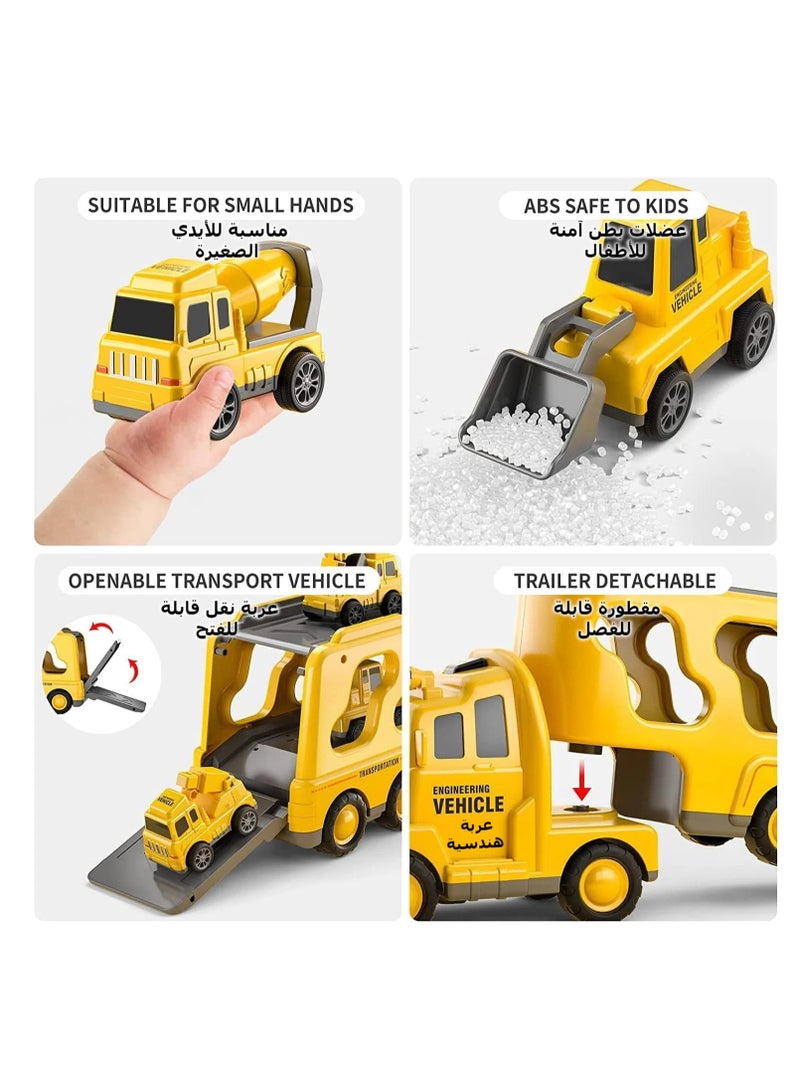 بيبي لاند 5 في 1 للاطفال الصغار من اكسيسين سيارة تعمل بالاحتكاك مع اضواء واصوات للاولاد عمر 3 سنوات و4 و5 و6 اصفر - Image 3