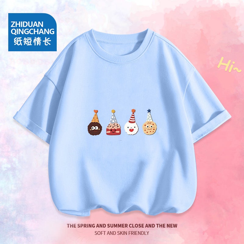 2084# Cotton All-Match Children'S Short-Sleeved Large Children'S Loose T-Shirt Western Style Baby Boys And Girls Children'S Wear - Image 5