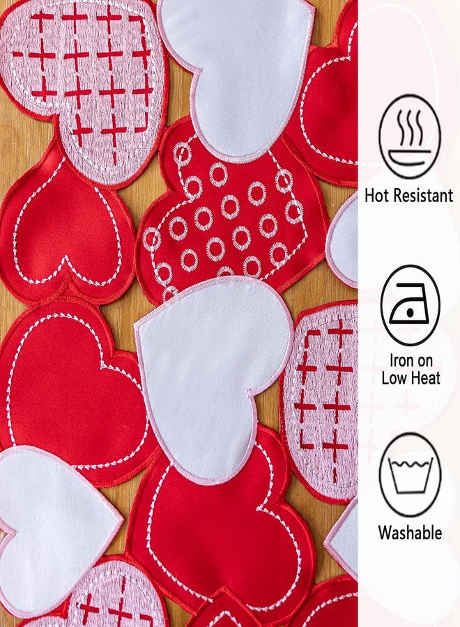 Joyfol Day Valentine’s Day Table Runner 14x33 Inch, Cutwork Embroidered Red Heart Decoration for Wedding Anniversaries, Proposals & Romantic Parties - Image 5