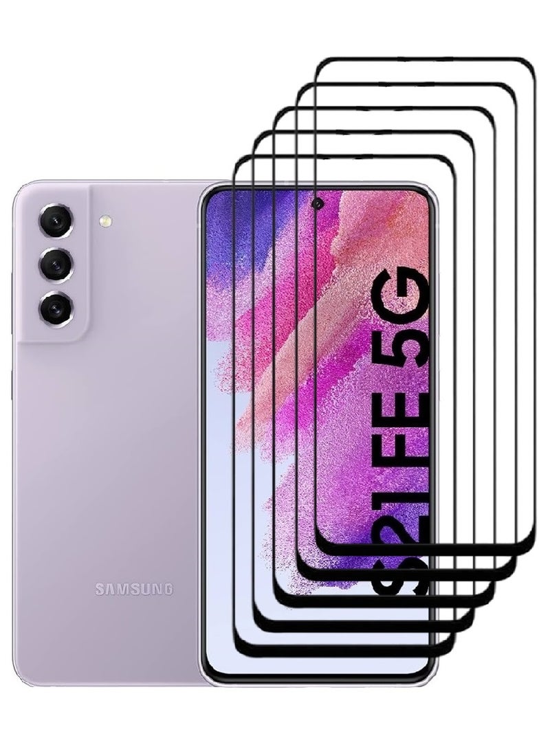 AINA 5 Pieces Tempered Glass Screen Protector 5D Designed For Samsung Galaxy S21 FE 5G Full Glue Edge to Edge Full Screen Coverage And Bubble Free - Image 1