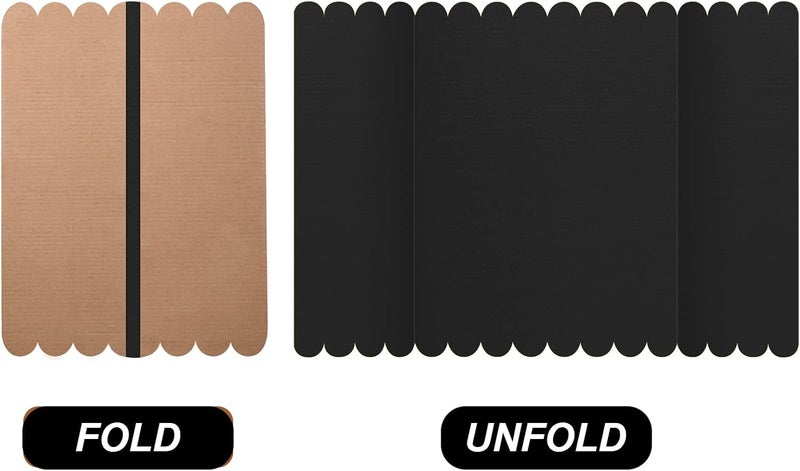 comfrt Tri Fold Display Board 3 Pieces Poster Board Fold Presentation Board White Foldable Paperboard with 2 Rolls of Double Sides Adhesive Tape (Kraft Color, Black, 14 x 22 Inch) - Image 4