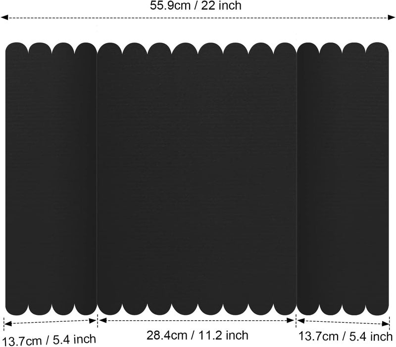 comfrt Tri Fold Display Board 3 Pieces Poster Board Fold Presentation Board White Foldable Paperboard with 2 Rolls of Double Sides Adhesive Tape (Kraft Color, Black, 14 x 22 Inch) - Image 2