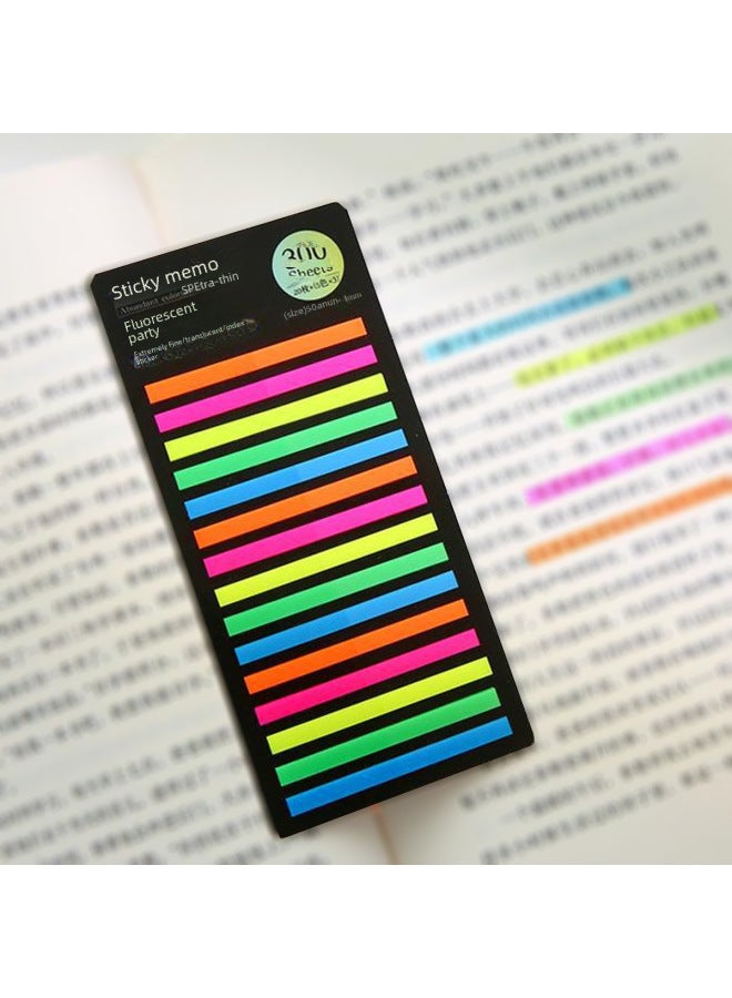 YUYU Colorful Narrow Strip Very Fine Index Paste Student Key Label Paste Transparent Post-it Note 300 Paste - Image 4