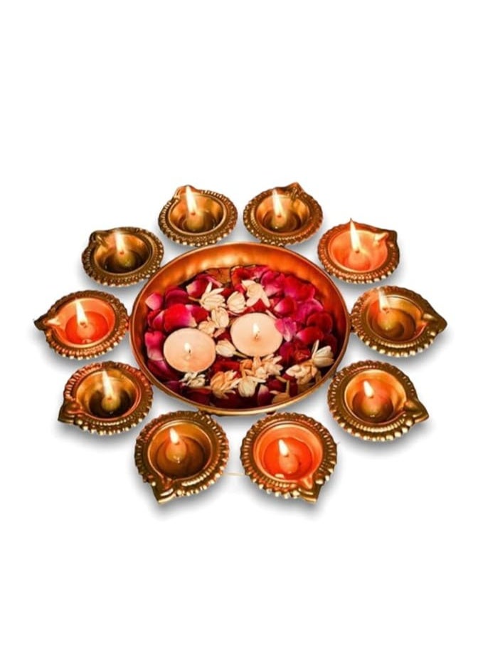 Brass Gallery وعاء شمع حديدي مع طاووس (تصميم 9) - Image 3