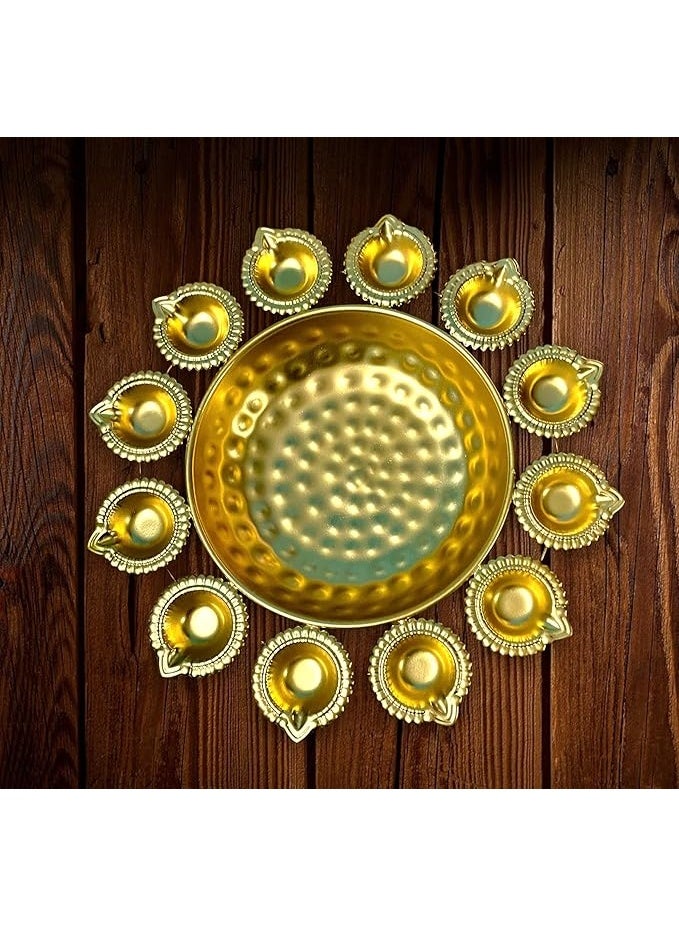 Brass Gallery وعاء شمع حديدي مع طاووس (تصميم 9) - Image 1