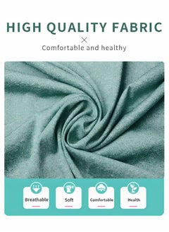 GROIC Workout Outfits Women 3 Piece Crop Tops Sport Bra High Waist Double-Layered Leggings Quick-Dry Short Sleeves Sets for Outfits, Yoga, Running, Gym Green Size M  - Image 2