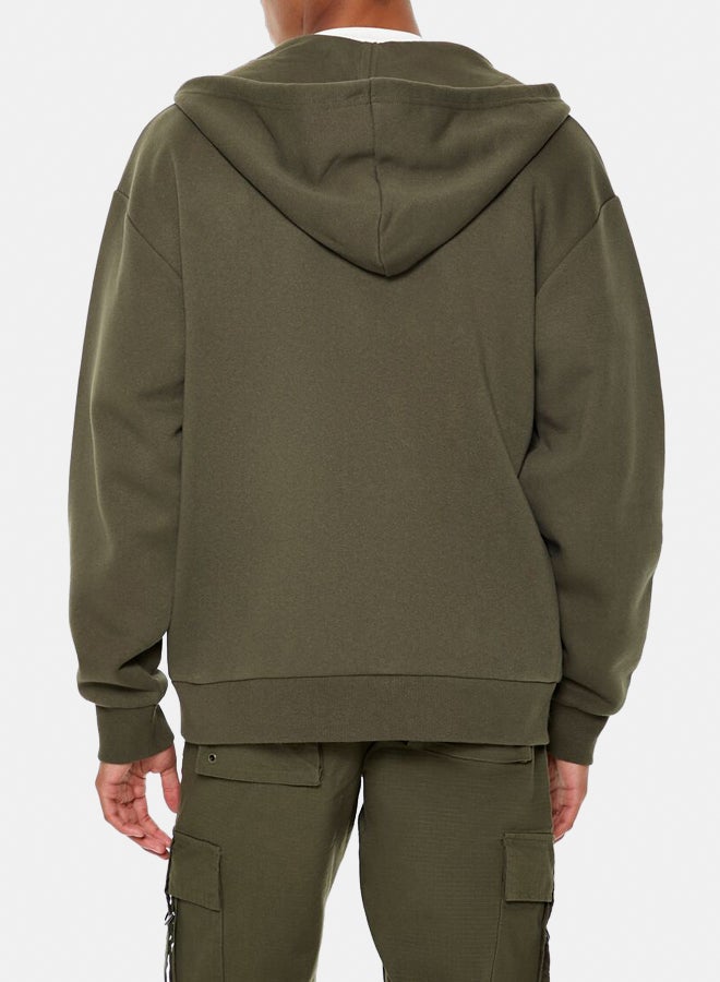 FOREVER 21 Drawstring Zip-Up Hoodie - Image 3