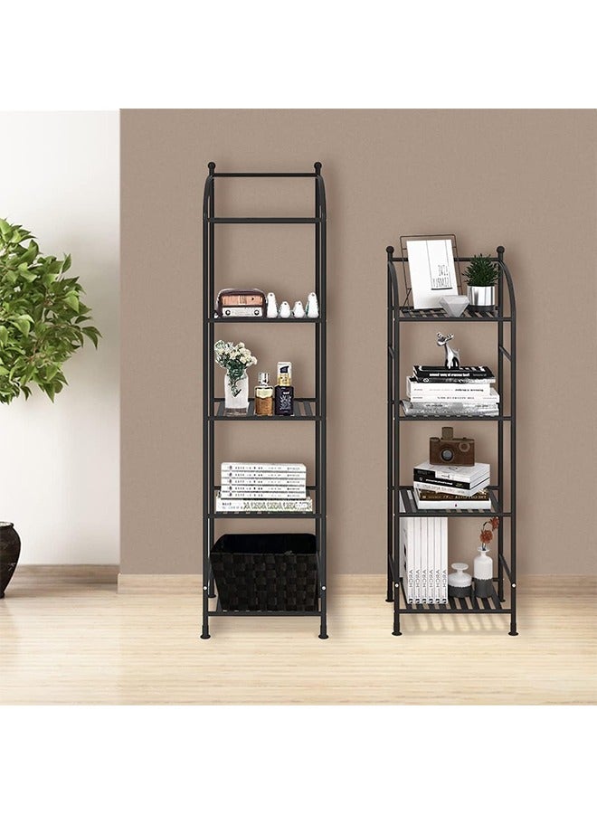 Solerconm 4 Tier Bathroom Storage Open Shelf Unit,Storage Shelf Rack,Free-Standing Metal Corner Rack Shelving for Bathroom,Kitchen, Living Room, Hallway,Display Bath Essentials, Planters, Books (4-Tier, Black) - Image 5