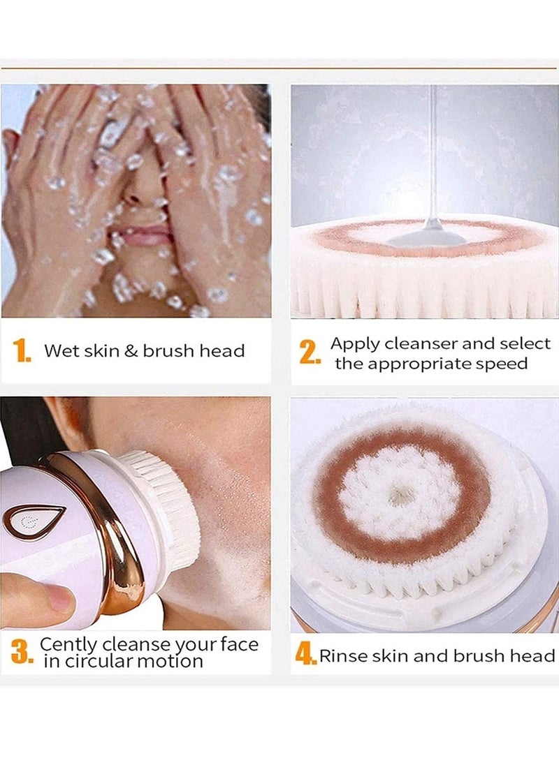 Prime by javaudan Wireless Charging Ultrasonic Facial Cleansing Brush, Waterproof Electric Face Pore Cleaner, 2 Speeds Facial Cleansing Brus for Deep Scrubbing, Gentle Exfoliating and Massaging With 3 Brush Heads  - Image 5