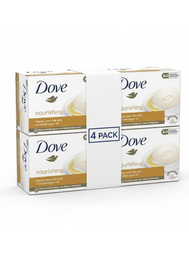 دوف صابون كريم الجمال المغذي بزيت الارغان المغربي 4 90 جم لترطيب وتنعيم البشرة ومنحها اشراقة صحية - Image 1
