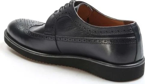 Fast Step Genuine Leather Navy Blue Men's Oxford Shoes 822MA051