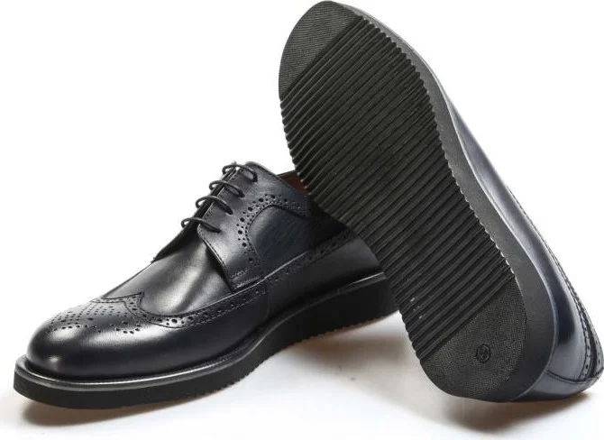 Fast Step Genuine Leather Navy Blue Men's Oxford Shoes 822MA051