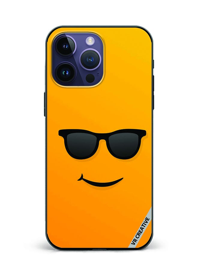 VR CREATIVE Protective Case Cover For Apple iPhone 15 Pro Sunglass Emoji Design Multicolour - Image 1