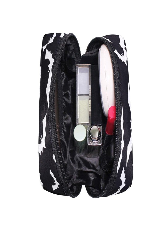 ZOEO Makeup Pouch Halloween Black Bat Mini Makeup Bag Organizer Travel Zip Toiletry Bag Small Cosmetic Train Case Beauty Bag for Teens Girls Women - Image 4