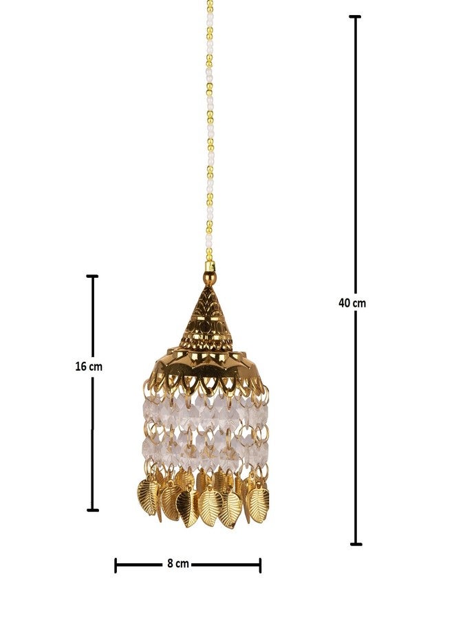 Nabhya Combo Of 3 Hanging Jhumar LED Warm White Color Light For Main Door & Window in Golden Body for Decoration, Festival, Party and Religious Place Diwali, Holi (Small Round Flower, Pack Of 3) - Image 4
