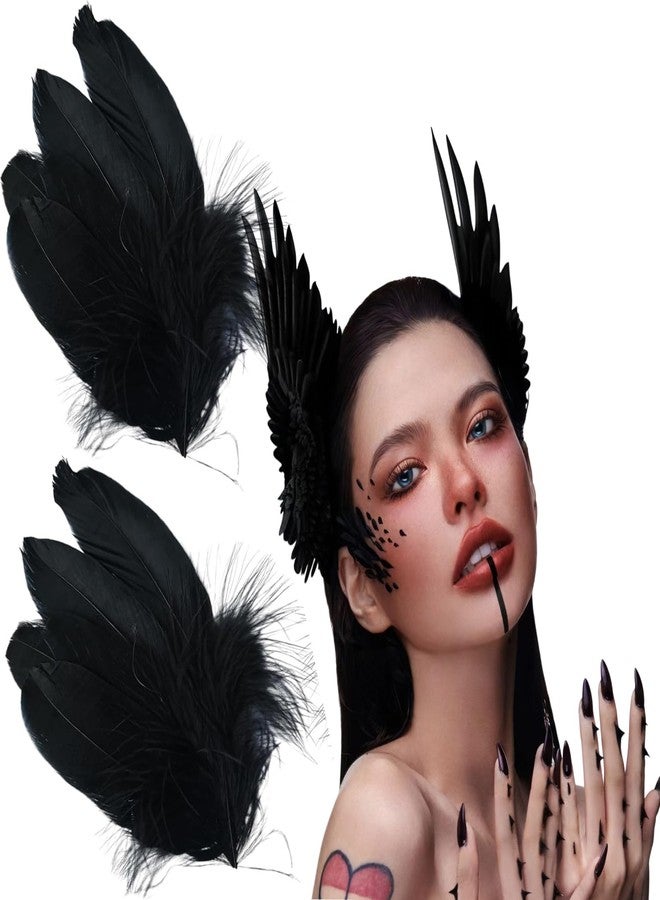 RUSTAMM Black Feather Hair Clip Artificial Swan Hairpin Headwear Ballet Style Hair Pins Festival Stage Performance Costume Hair Accessories - Image 1