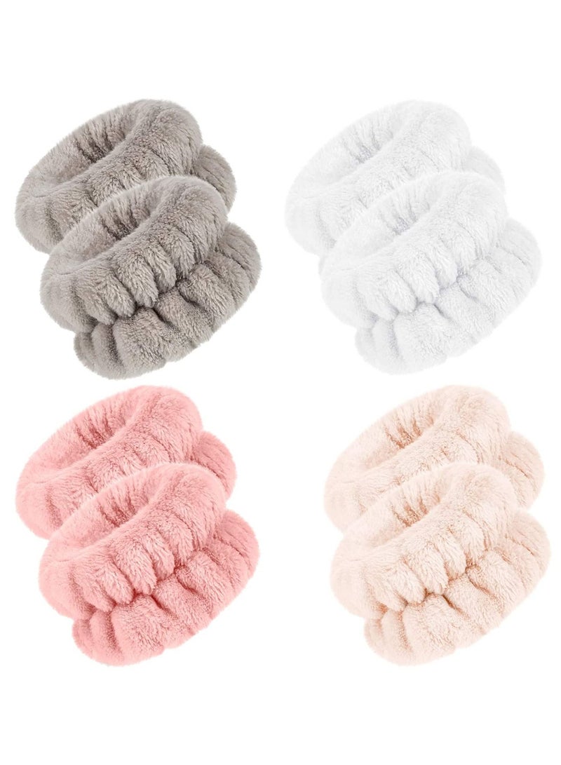 أوريتي 4 أزواج معصم سبا غسيل شريط ستوكات غسيل الوجه معصم غسيل فرقة منشفة - Image 1