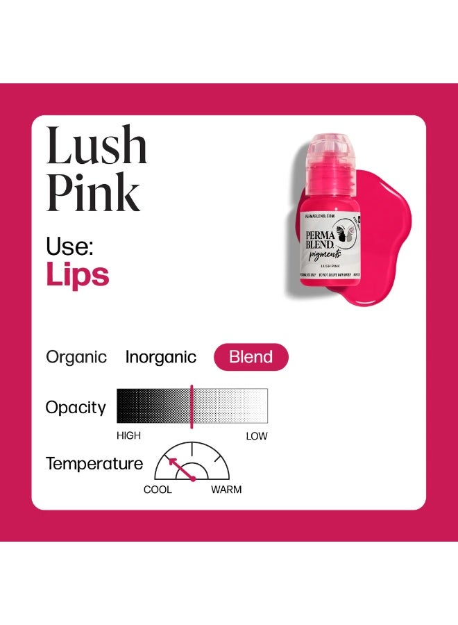 Perma Blend Lip Pigment – Perma Blend Lush Pink 15ml | Professional Permanent Makeup Lip Blush Tattoo Ink | High Retention, Vegan, True-to-Tone Healing Semi-Permanent Lip Color | SKU: PBLUP1/2 - Image 2
