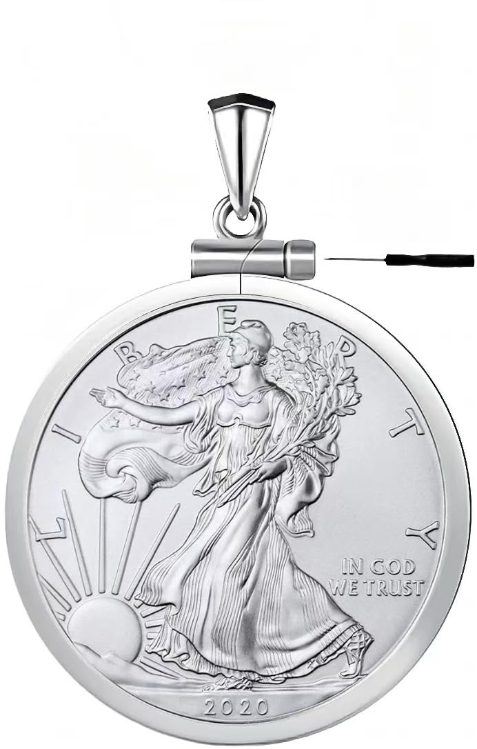 Geruibi Sterling Silver 1 oz Border Screw Top Coin Border is suitable for 406mm diameter 298mm thickness Coins Not Included - Image 2