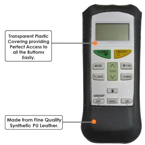 Zaoma Flip Cover Case Compatible with DAIKIN AC (AC-132B, AC-144) Remote Controller (Black) - Image 2