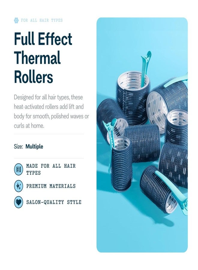 Gimme Beauty Full Effect Thermal Rollers - Hair Rollers for Salon-Style Blow-Outs - Gentle & Secure Hold for All-Day Styling - 3 Sizes for Bouncy Curls or Natural Waves - All Hair Types, 12 Count - Image 2
