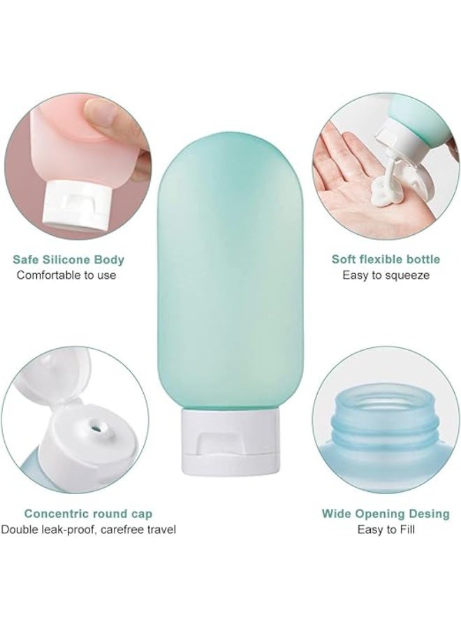 3 Pcs Travel Bottles Set, 60ML Travelling Bottles for Toiletries Kit Refillable Squeeze Container, Leak Proof Toiletry Bottles with Lids for Shampoo Lotion Body Wash, BPA-Free  - Image 3