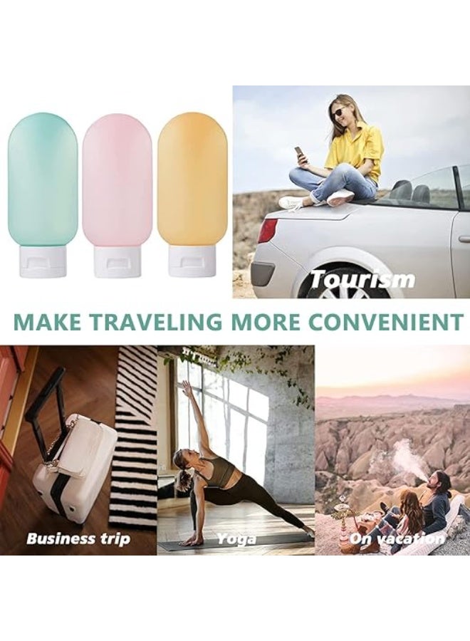 3 Pcs Travel Bottles Set, 60ML Travelling Bottles for Toiletries Kit Refillable Squeeze Container, Leak Proof Toiletry Bottles with Lids for Shampoo Lotion Body Wash, BPA-Free  - Image 5