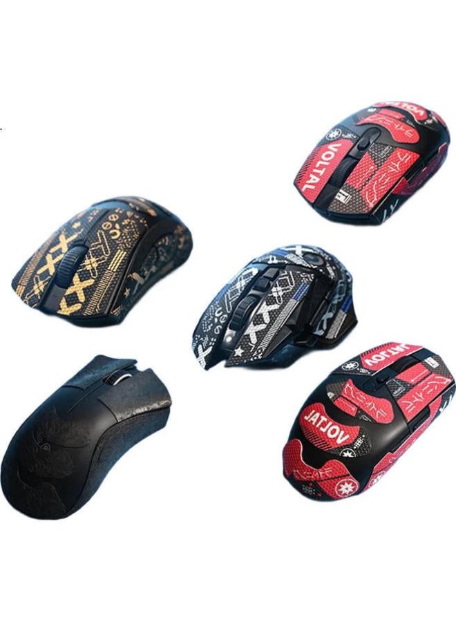 NVV Gaming Mouse Sticker For Razer V3Pro Professional Edition, Sweat-Absorbing Anti-Slip Sticker, Scratch-Resistant, Matte Finish, Sweat-Proof, Compatible With Razer V3Pro Black Gold - Image 3