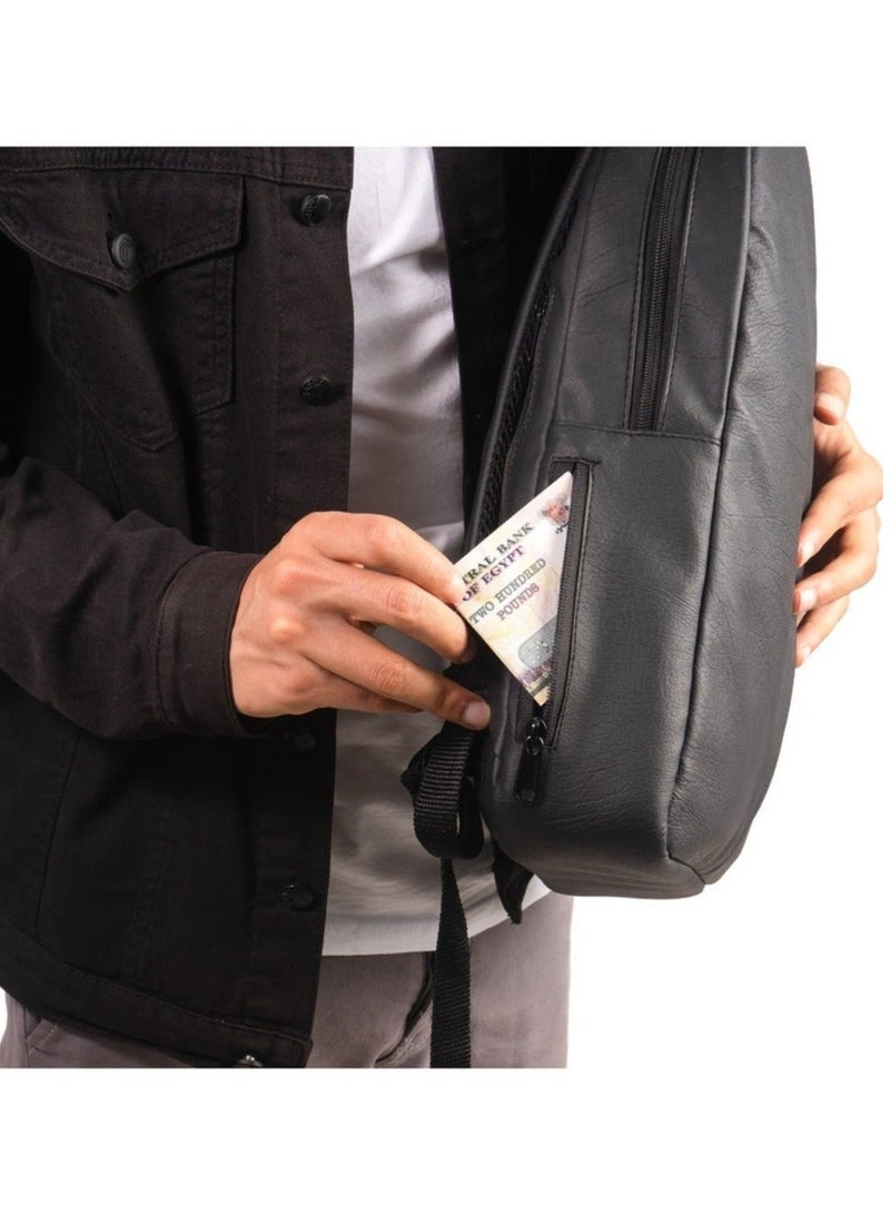 Ar supply Ar Back Slim by Arij Bags | Laptop Backpack, Slim Design, Dedicated Laptop Compartment, Outer Pockets, Work, University and Daily Use (42 × 27 × 9 cm) (Black) - Image 4