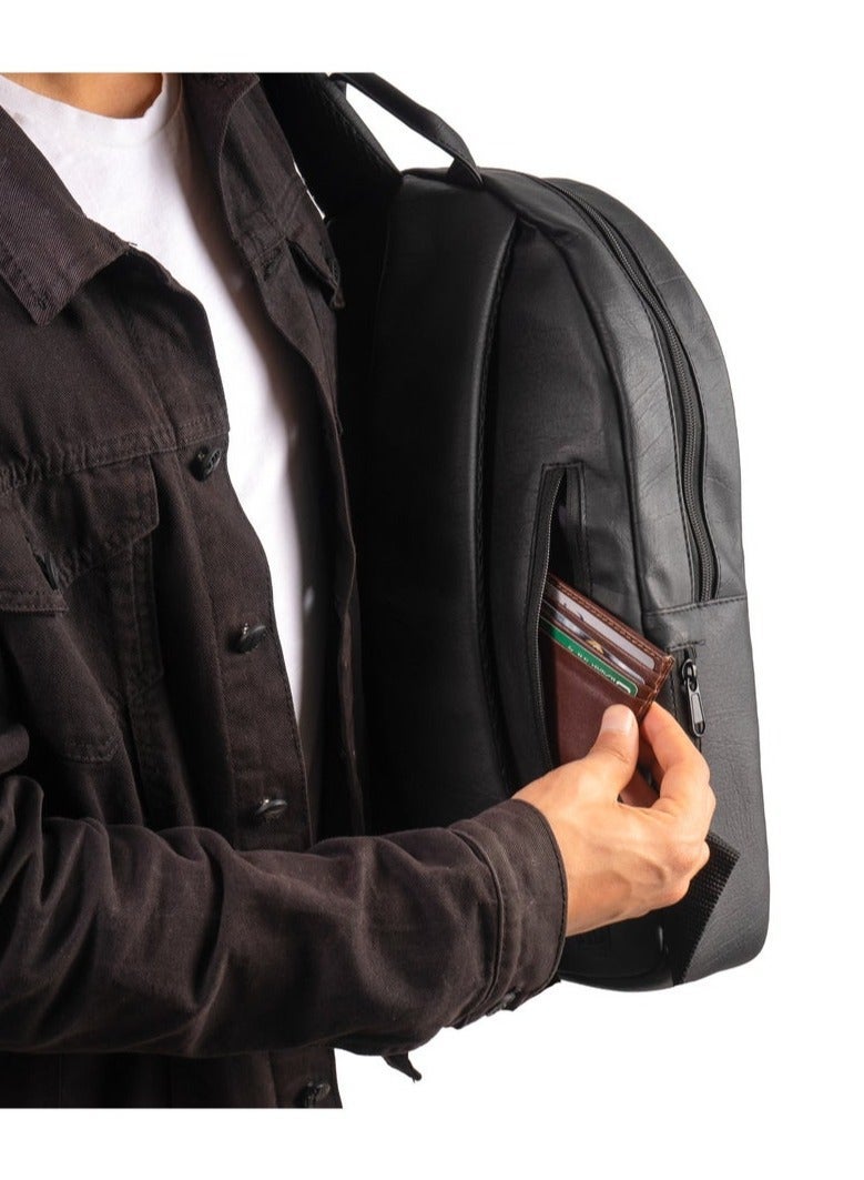 Ar supply Ar Back Slim by Arij Bags | Laptop Backpack, Slim Design, Dedicated Laptop Compartment, Outer Pockets, Work, University and Daily Use (42 × 27 × 9 cm) (Black) - Image 5