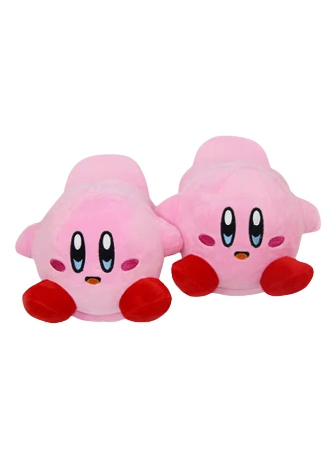Generic Brand Kirby Cartoon Character Plush Slippers, Non-slip Sole, Free Size - Image 1