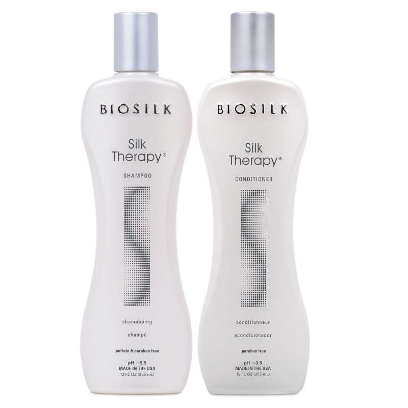 BIOSILK مجموعة شامبو وبلسم سيلك ثيرابي دو من BIOSILK - 12 أونصة سائلة (عبوة من قطعتين) - Image 1