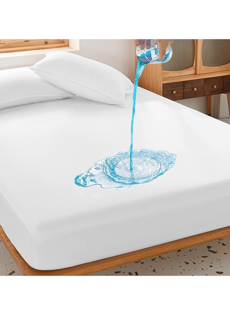 AKD A two-in-one mattress protector and sealant that prevents leakage and is comfortable because it contains two layers, the inner is plastic and the outer is a soft, circular towel, size 120 by 200 cm. - Image 1