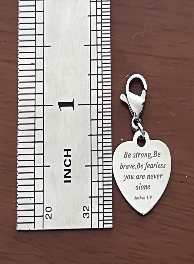 AMOBESTER Heart-Shaped Christian Bible Verse Clip on Charms Stainless Steel Prayer Faith Religious Charms with Lobster Clasp for Women - Image 2