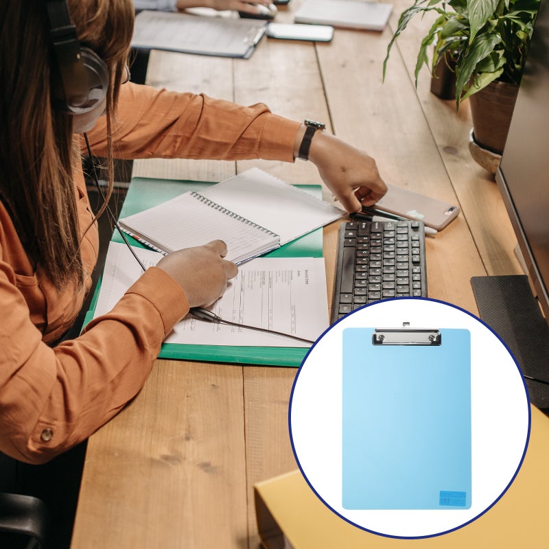 4pcs الشفافة ملونة لوحة لوحة البلاستيك A4 Clipboards لملفات ورق المذكرة عقد - Image 4