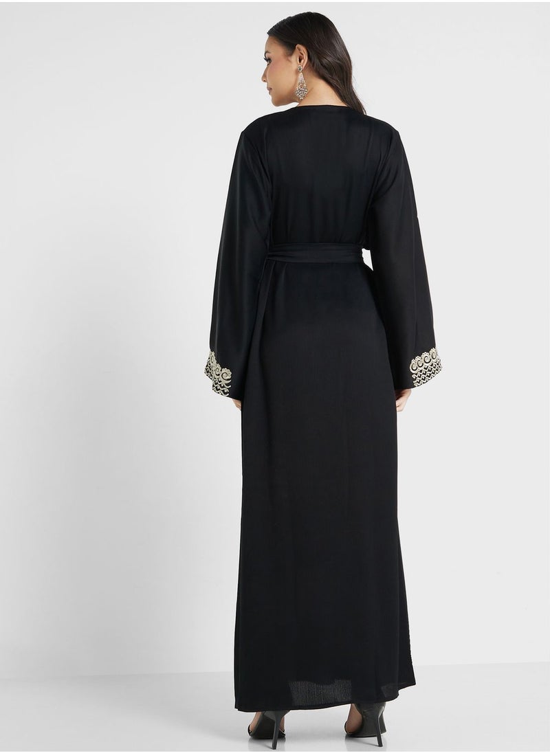 hayas closet - Embroidered Belted Jalabiya - Image 1