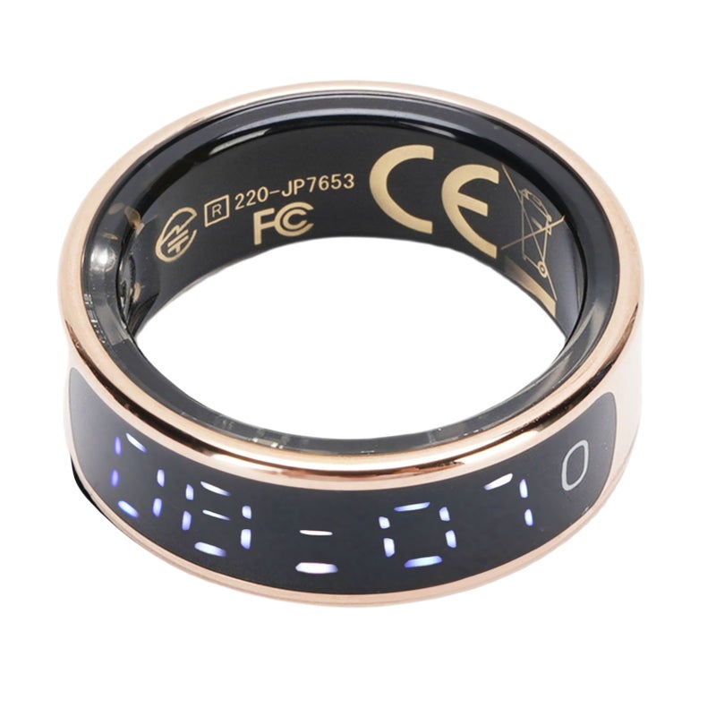 Smart Ring with Display Screen Sleep Tracker Ring Water Proof Fitness Ring Gesture Control Step Counting Gold ID 18.2mm - Image 2